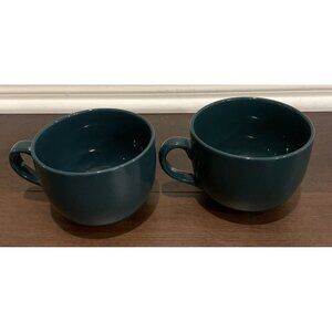 Pier 1 Green Oversized Jumbo Coffee Latte Soup Mug Mugs Set Of 2 Thailand